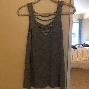 Socialite strappy gray tank top